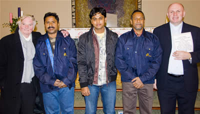 Three Indian Merchant Sailors pictured on Christmas Eve
